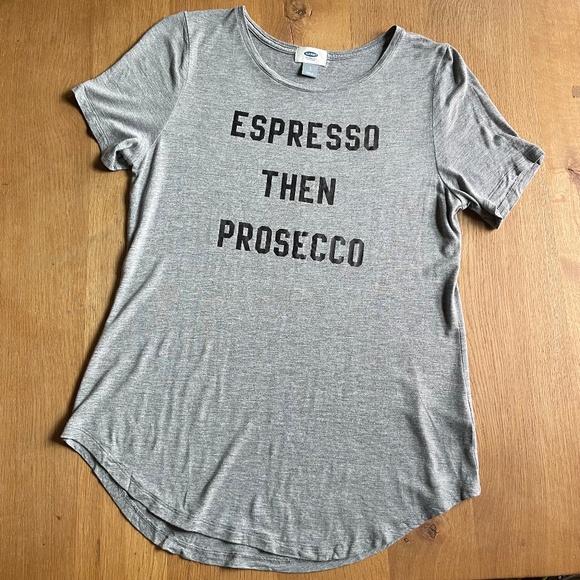 Grey Old Navy Espresso Then Prosecco Graphic Tee - Picture 2 of 11